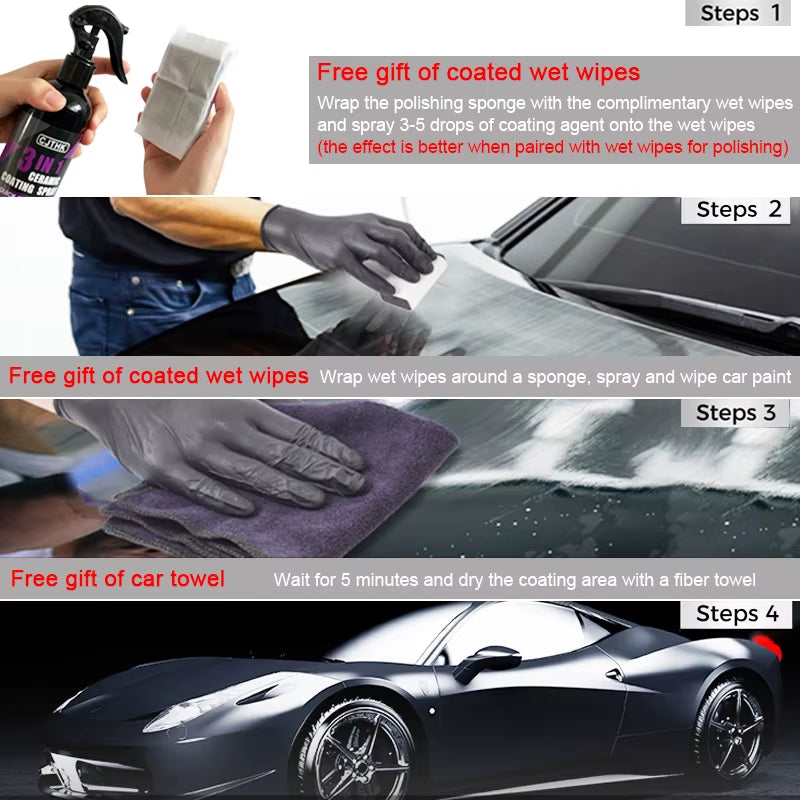 Premium Car Ceramic Nano Coating - Ultimate Hydrophobic Paint Protection & Polishing Agent