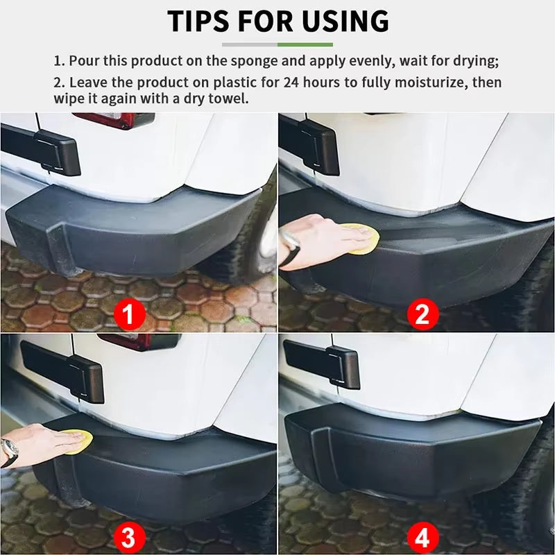 Car Plastic Restorer - Long-Lasting Gloss Renovator for Black Plastic and Leather Auto Surfaces