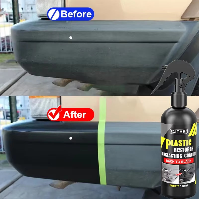 Car Plastic Restorer - Long-Lasting Gloss Renovator for Black Plastic and Leather Auto Surfaces