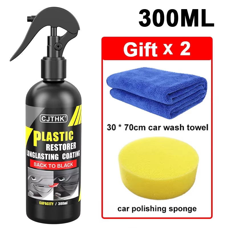 Car Plastic Restorer - Long-Lasting Gloss Renovator for Black Plastic and Leather Auto Surfaces