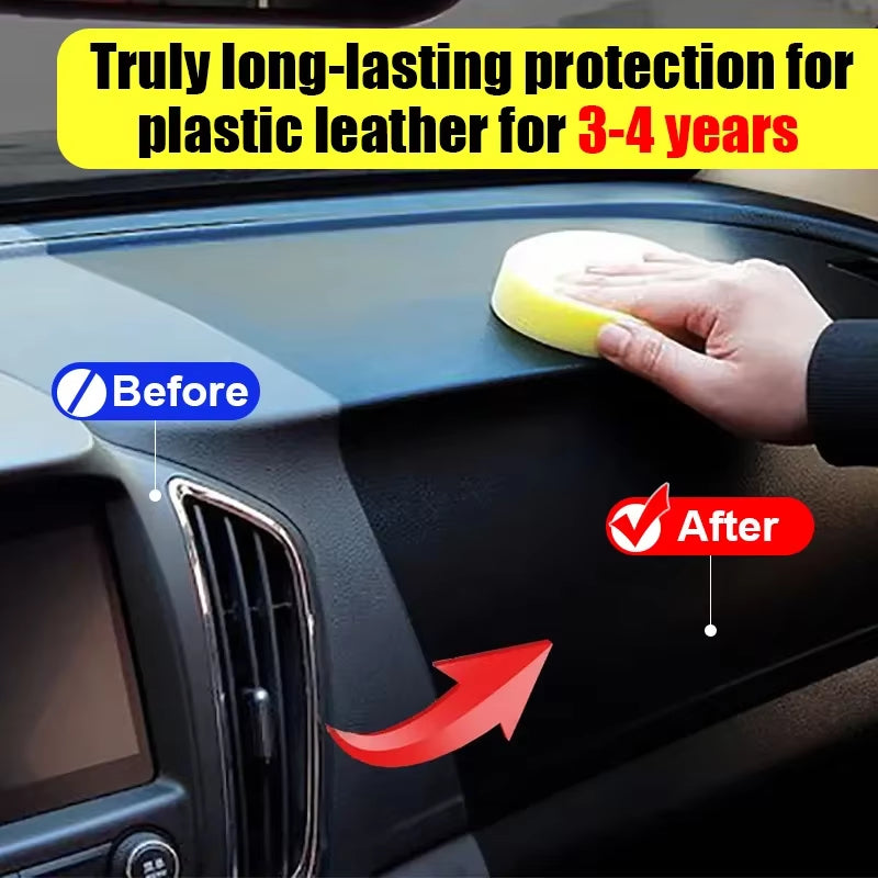 Car Plastic Restorer - Long-Lasting Gloss Renovator for Black Plastic and Leather Auto Surfaces
