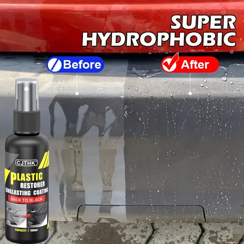 Car Plastic Restorer - Long-Lasting Gloss Renovator for Black Plastic and Leather Auto Surfaces