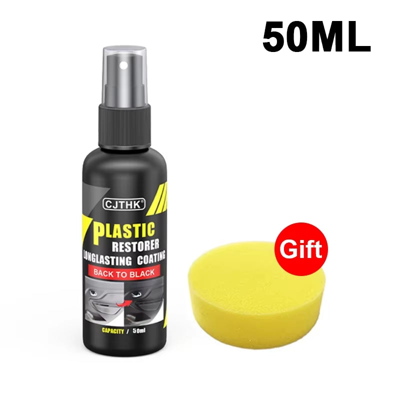 Car Plastic Restorer - Long-Lasting Gloss Renovator for Black Plastic and Leather Auto Surfaces