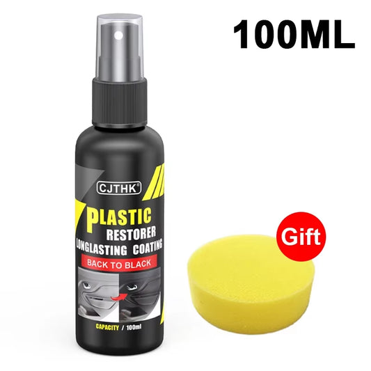 Car Plastic Restorer - Long-Lasting Gloss Renovator for Black Plastic and Leather Auto Surfaces